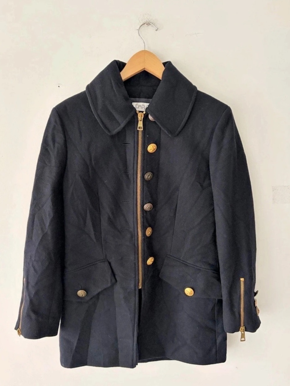 Vintage Complice Women's Black Wool Jacket Size 8